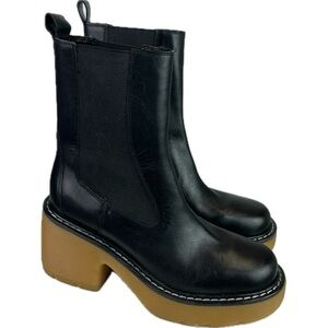 Like New MARC FISHER LTD Mlfredy Women Black Leather Cold Weather Booties Boots